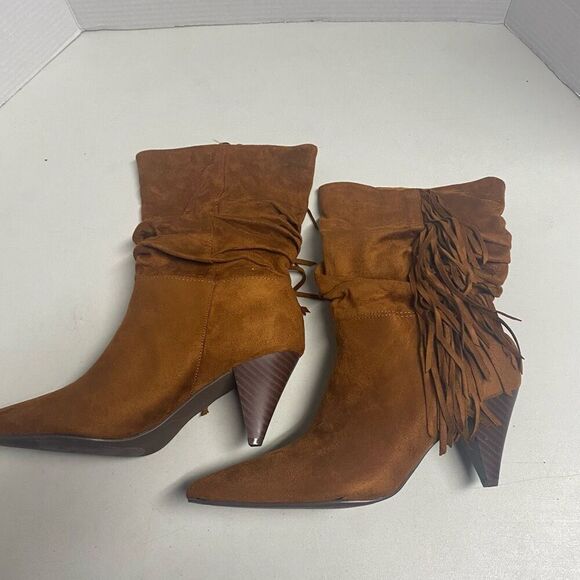 JUST FAB Women’s Sanna Heeled Boots Size 7 Camel NEW WITH DEFECTS - Picture 12 of 12